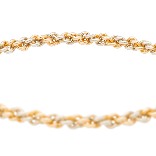 Bracelet Bracelet à maillons ronds en or blanc et or rose 18 carats 58 Facettes 1140999CN