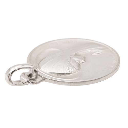 Pendentif Pendentif médaille religieuse en or blanc 18 carats 58 Facettes 1145651CD