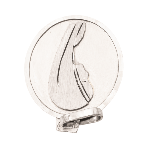 Pendentif Pendentif médaille religieuse en or blanc 18 carats 58 Facettes 1145653CD