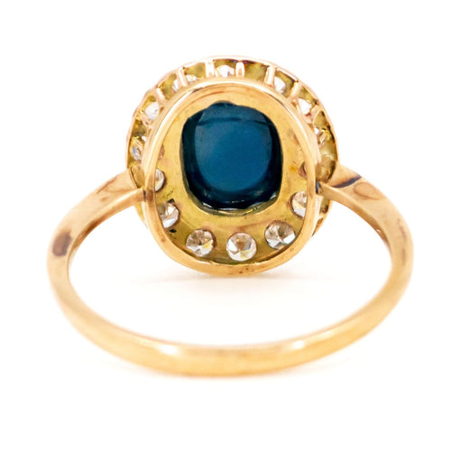 Bague 56 Bague en or 14 carats avec saphir cabochon et diamants 58 Facettes 02BF0F7F4A1748A8AE7917F2A30B6D9F
