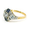 Bague 53 Bague Art déco en or jaune 14k et platine avec diamants et saphirs 58 Facettes 100088BBF04246548DD46635998F9FE2