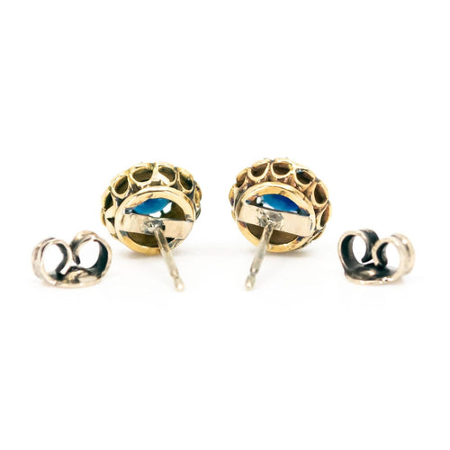 Boucles d'oreilles Boucles d'oreilles - Or jaune 14 carats, saphirs et diamants 58 Facettes 9A80EBD9383E4722B7D37952647ED6D4