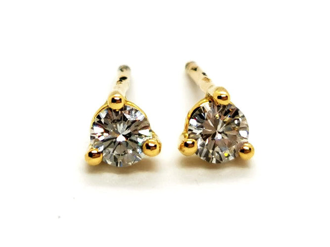 Boucles d'oreilles Boucles d'oreilles Puces Or jaune Diamant 58 Facettes 1152964CD