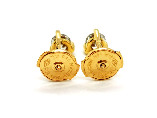 Boucles d'oreilles Boucles d'oreilles Puces Or jaune Diamant 58 Facettes 1152964CD