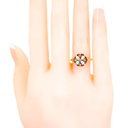 Bague 51 Bague en or 14 ct avec opale et diamants taille rose 58 Facettes EBA14B5F32F04E2EAFE4C909E9967F85