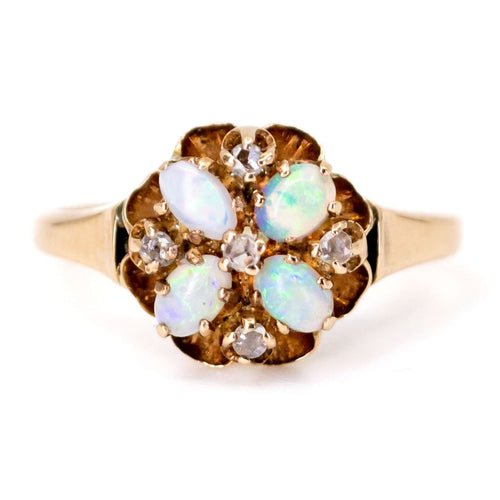 Bague 51 Bague en or 14 ct avec opale et diamants taille rose 58 Facettes EBA14B5F32F04E2EAFE4C909E9967F85