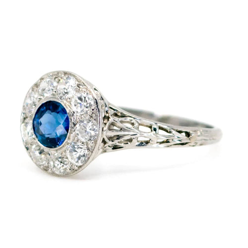 Bague 54.5 Bague en platine avec saphir et diamants taille old mine 58 Facettes 16B712E0CBDC4A77B59363FC703F7CA9