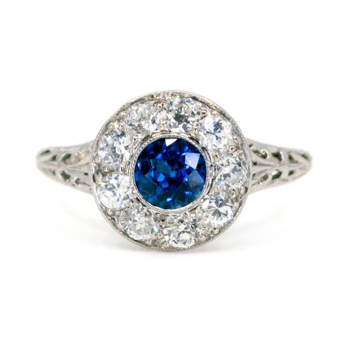 Bague 54.5 Bague en platine avec saphir et diamants taille old mine 58 Facettes 16B712E0CBDC4A77B59363FC703F7CA9