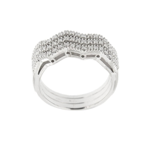 Bague 54 Bague rivière zigzag en or blanc 18 ct et diamants 58 Facettes 11598