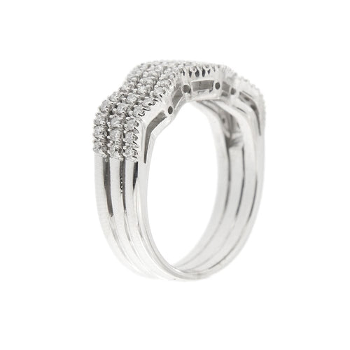 Bague 54 Bague rivière zigzag en or blanc 18 ct et diamants 58 Facettes 11598
