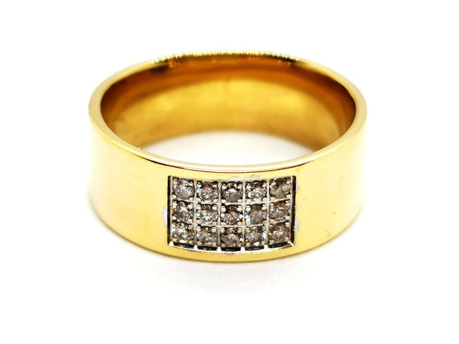 Bague 51 Bague en or jaune et or blanc 18 carats avec diamants 58 Facettes 1161919CN