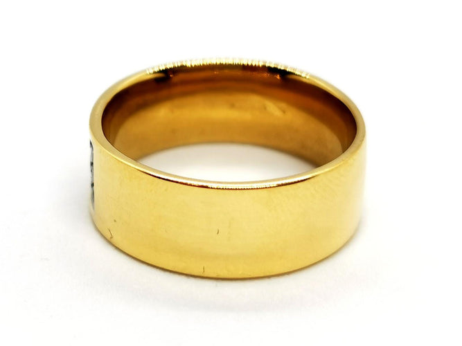 Bague 51 Bague en or jaune et or blanc 18 carats avec diamants 58 Facettes 1161919CN