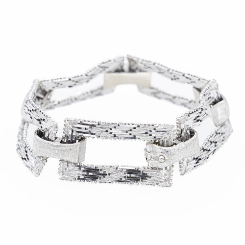 Bracelet Bracelet Art déco en or blanc 18 carats 58 Facettes 1167351CN