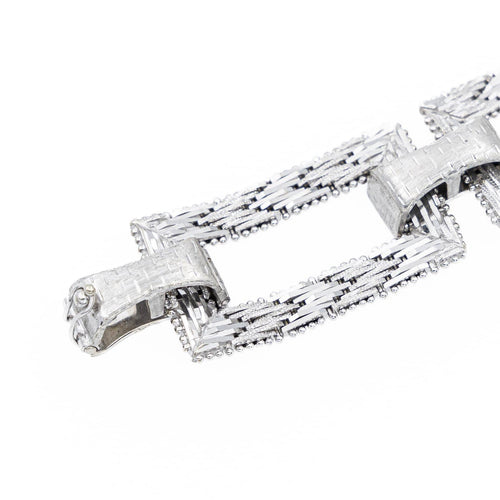 Bracelet Bracelet Art déco en or blanc 18 carats 58 Facettes 1167351CN