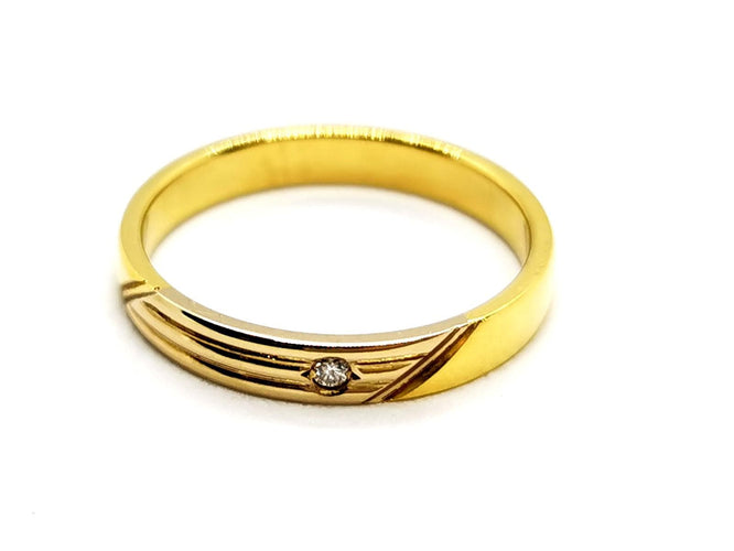 Bague 54 Alliance - Bague en or jaune 18 carats et diamant 58 Facettes 1178338CD