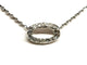 Collier Collier chaîne et pendentif ovale en or blanc 18 carats et diamants 58 Facettes 1182635CD