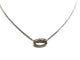 Collier Collier chaîne et pendentif ovale en or blanc 18 carats et diamants 58 Facettes 1182635CD