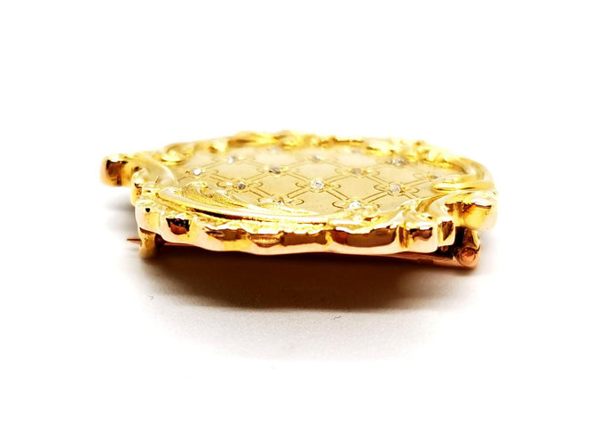 Broche Broche vintage en or jaune 18 carats et diamants 58 Facettes 1186403CN