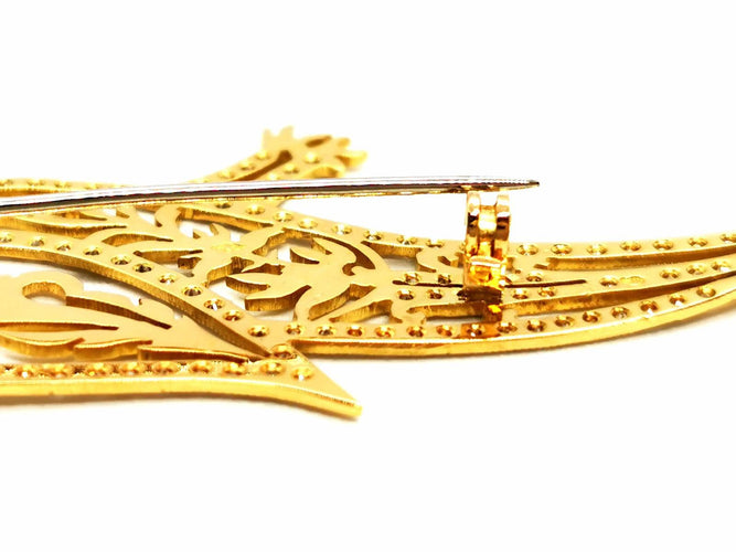 Broche Broche Paon Or jaune Diamant, Emeraude 58 Facettes 1186435CN