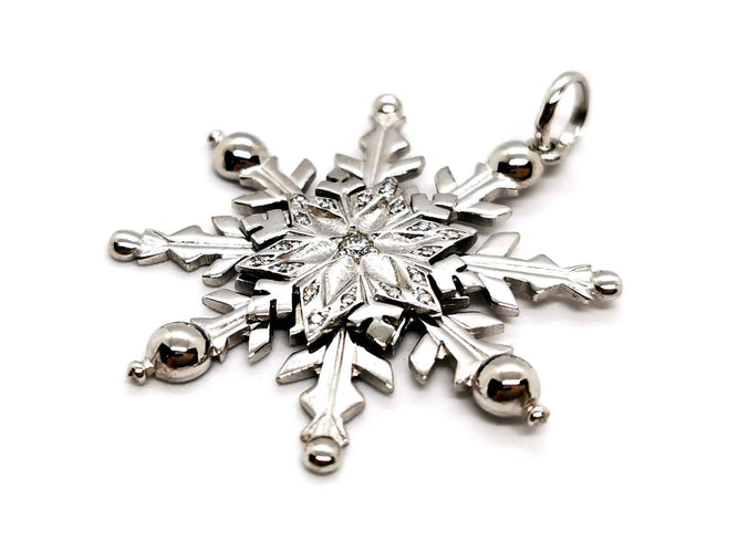 Pendentif JP Megève - Pendentif flocon en or blanc 18 carats et diamants 58 Facettes 1186459CN