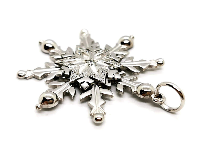 Pendentif Pendentif Flocon Or blanc Diamant 58 Facettes 1186459CN
