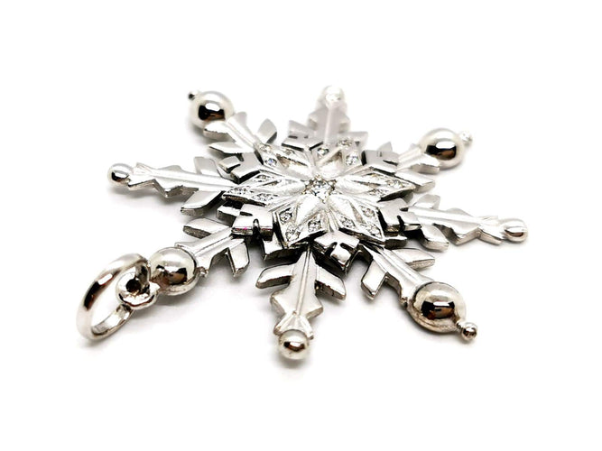Pendentif JP Megève - Pendentif flocon en or blanc 18 carats et diamants 58 Facettes 1186459CN