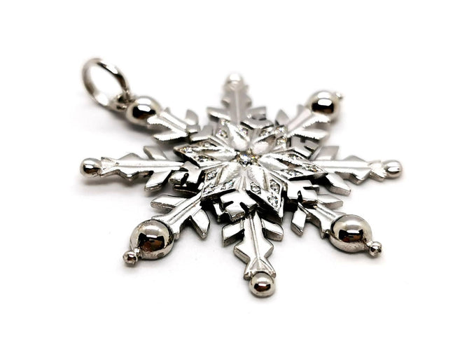 Pendentif Pendentif Flocon Or blanc Diamant 58 Facettes 1186459CN