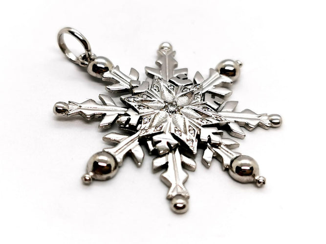 Pendentif Pendentif Flocon Or blanc Diamant 58 Facettes 1186459CN
