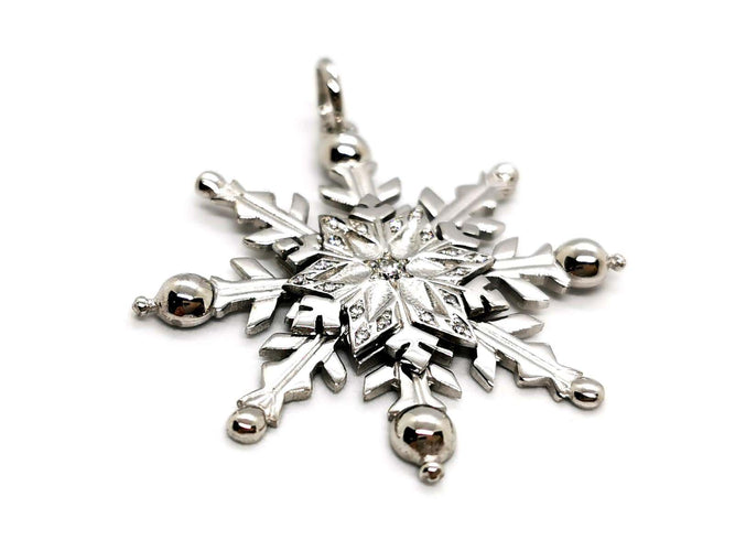 Pendentif Pendentif Flocon Or blanc Diamant 58 Facettes 1186459CN
