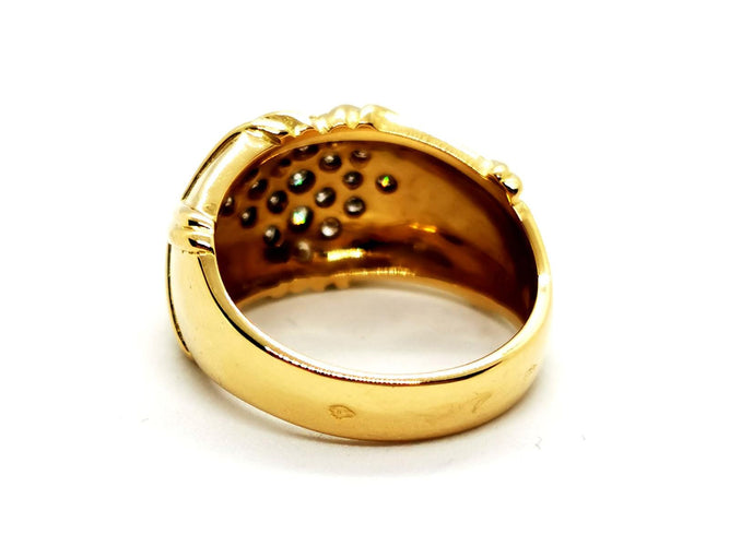 Bague 53 Bague en or jaune 18 carats pavée de diamants 58 Facettes 1186468CN