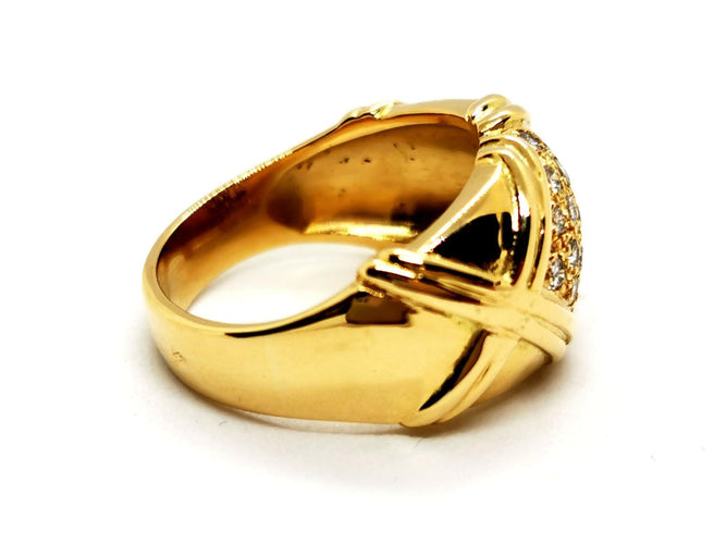 Bague 53 Bague en or jaune 18 carats pavée de diamants 58 Facettes 1186468CN
