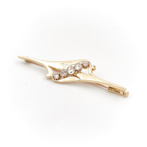 Broche Broche en or jaune 18 carats sertie de diamants taille rose 58 Facettes 1186472CN