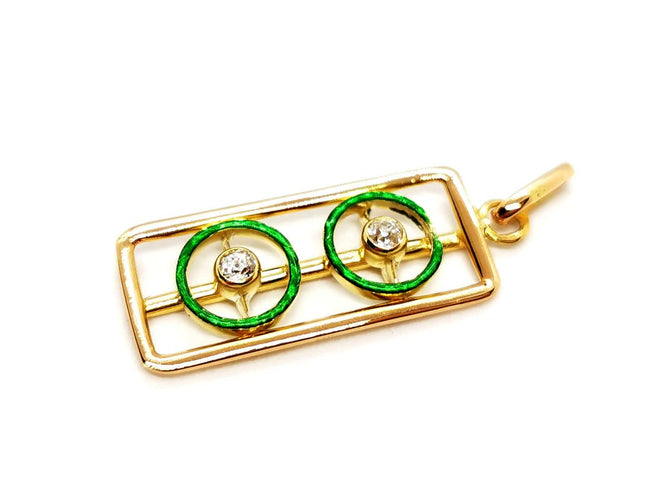 Pendentif Pendentif rectangulaire en or jaune 18 carats et diamants 58 Facettes 1186475CN