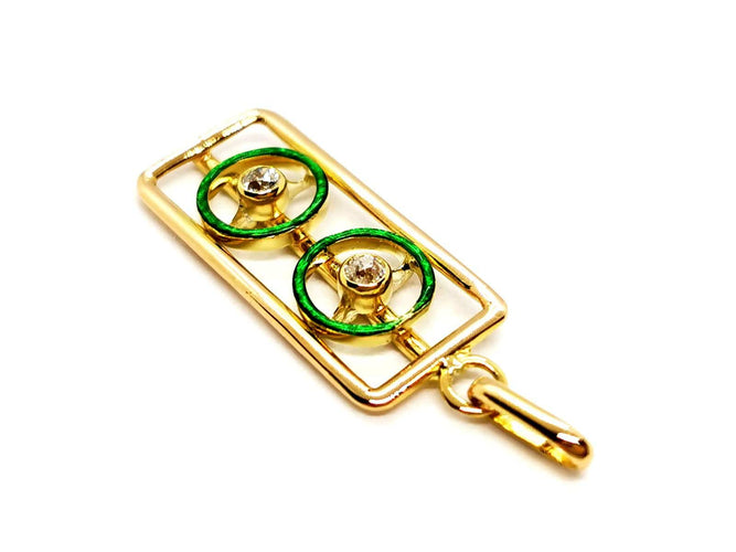 Pendentif Pendentif rectangulaire en or jaune 18 carats et diamants 58 Facettes 1186475CN