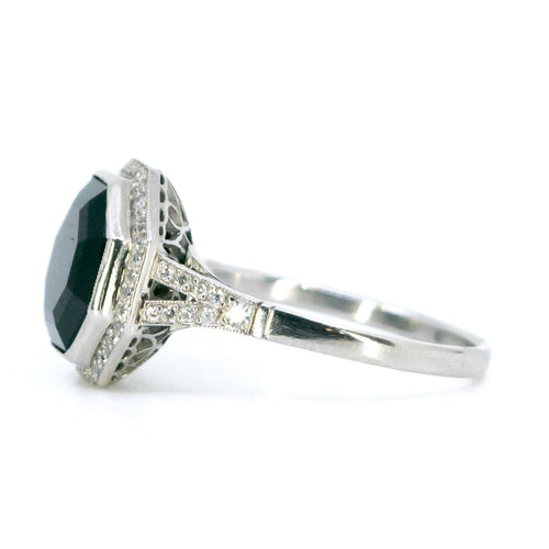 Bague 55 Bague Art déco en platine avec diamants et onyx 58 Facettes 596F005ED5EF462EB891EDCDB38AD8FA