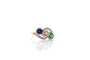 Bague 55 Bague trilogie vintage en or jaune 18k avec diamants, saphir et émeraude 58 Facettes 25996