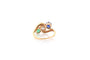 Bague 55 Bague trilogie vintage en or jaune 18k avec diamants, saphir et émeraude 58 Facettes 25996