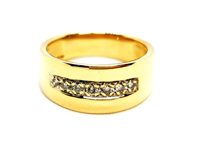 Bague 51.5 Bague en or jaune 18 carats pavée de diamants 58 Facettes 1241182CN