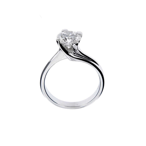 Bague 50 Bague solitaire - Diamant 1,20 ct en or blanc 18 kt 58 Facettes 12503