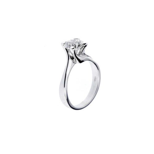 Bague 50 Bague solitaire - Diamant 1,20 ct en or blanc 18 kt 58 Facettes 12503