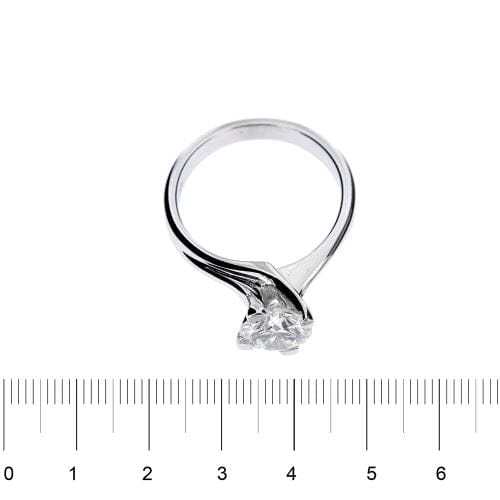 Bague 50 Bague solitaire - Diamant 1,20 ct en or blanc 18 kt 58 Facettes 12503