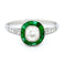 Bague 53.5 Bague cible en platine avec diamant et émeraudes 58 Facettes 67105630A42C45DA9C369A9444E43A8F