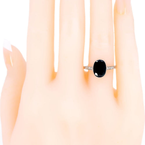 Bague 53.5 Bague en platine avec saphir et diamants 58 Facettes 4ECF3F975EC84552BCAB036F57C59783