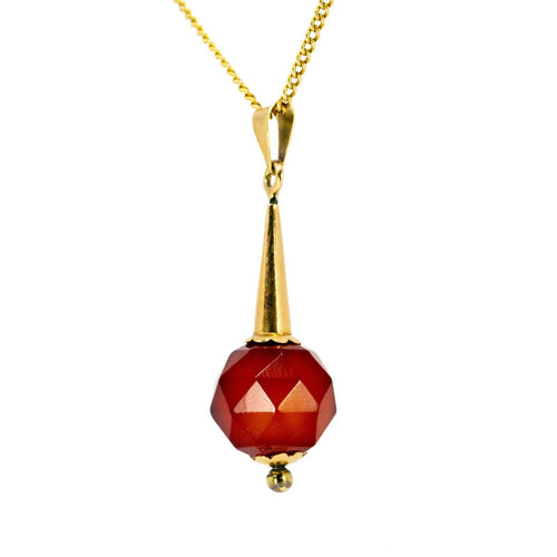 Pendentif Pendentif en cornaline en or 14 carats 58 Facettes B86A61532C3D4E9481B7F597ED51C4F5