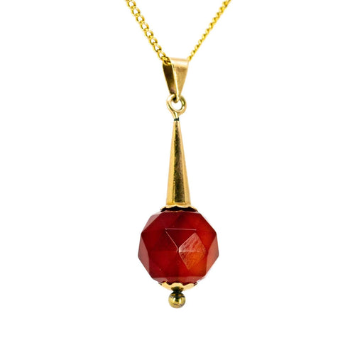 Pendentif Pendentif en cornaline en or 14 carats 58 Facettes B86A61532C3D4E9481B7F597ED51C4F5