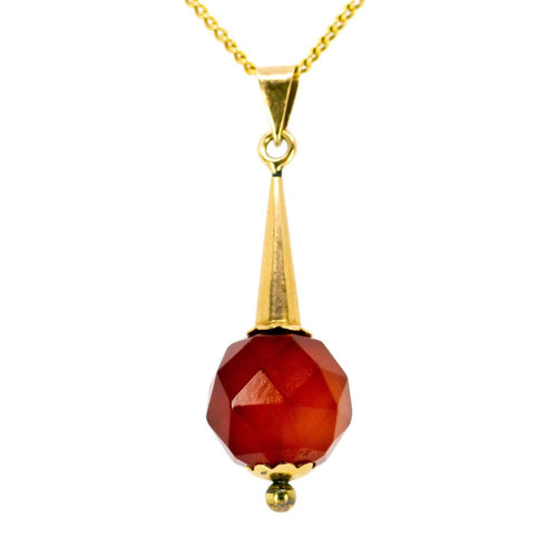 Pendentif Pendentif en cornaline en or 14 carats 58 Facettes B86A61532C3D4E9481B7F597ED51C4F5