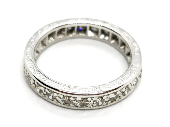 Bague 50 Bague Alliance Or blanc, Platine Diamant 58 Facettes 1292048CN