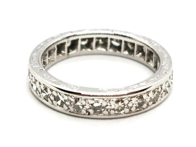 Bague 50 Bague Alliance Or blanc, Platine Diamant 58 Facettes 1292048CN