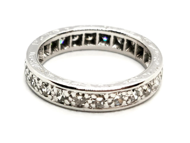 Bague 50 Bague Alliance Or blanc, Platine Diamant 58 Facettes 1292048CN