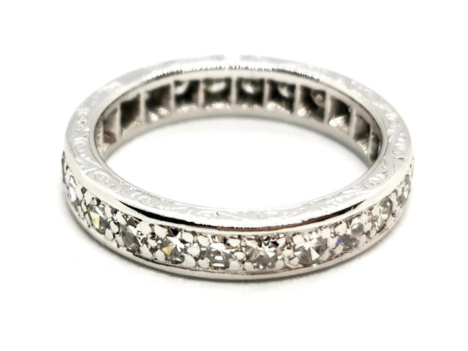Bague 50 Bague Alliance Or blanc, Platine Diamant 58 Facettes 1292048CN